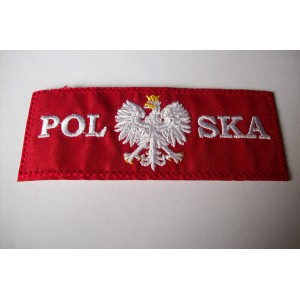 Ecusson Polska (12,50 x 5 cm env.)