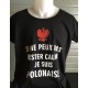 Tee-shirt noir "Je ne peux rester calme..." Taille Xl