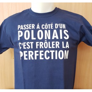 Tee-shirt "Passer à côté d'un Polonais c'est frôler..." Homme - Taille M