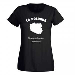 Tee-shirt Femme - "La Pologne, là où mon histoire..." - Taille XL