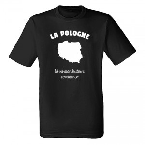 Tee-shirt Homme - "La Pologne, là où mon histoire..." - Taille M