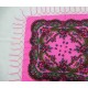 Foulard avec franges rose (1,20 x 1,20)