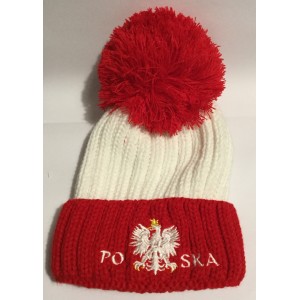 Bonnet Polska avec pompom 