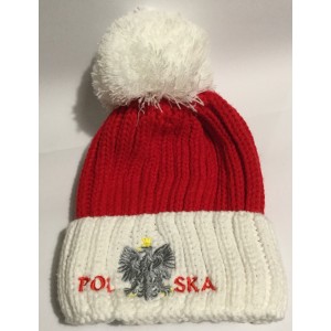 Bonnet Polska avec pompom 